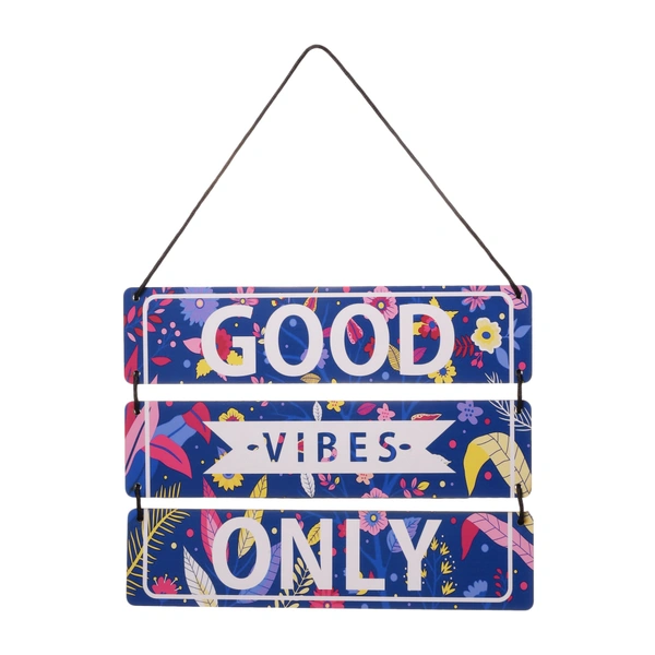 Palak Saxena Good Vibes Only Quote Wooden Wall Hanging | Living Room | Bedroom | Home Decor | Gifts | Wall Art For Hall - 9 x 11 inches.