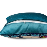Palak Saxena Set of 5 Decorative Cushion Covers, 40 x 40 cm, Square Cotton Linen Peacock Decorative Cushion Covers with Hidden Zip, Single-Sided Print, Decorative Cushion Covers for Sofa, Car, Outdoor, Bedroom