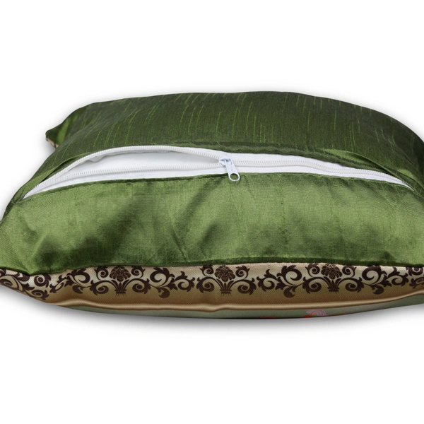 Palak Saxena Set of 5 Decorative Cushion Covers, 40 x 40 cm, Square Cotton Linen Elephant Decorative Cushion Covers with Hidden Zip, Single-Sided Print, Decorative Cushion