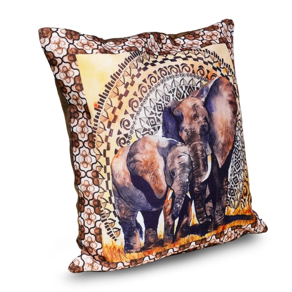 PALAK SAXENA Set of 5 Decorative Cushion Covers, 40 x 40 cm, Square Cotton Linen Beautiful Decorative Cushion Covers with Hidden Zip, Single-Sided Print, Decorative Cushion Covers for Sofa, Car, Outdoor, Bedroom - 40 x 40 CM, Delta