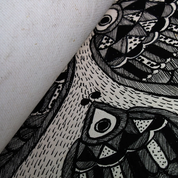  Fish Raas Madhubani Painting Unframed 32.2 x 24.2 inches - 32.2 x 24.2 inches