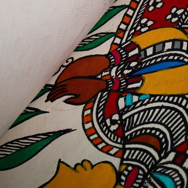 Fairo.Store Handmade Madhubani Painting: Sun and Tree - Vibrant Mithila Art for Living Room/Bedroom/Home Decor - Unframed, 32.2 x 24.2 inches - 32.2 x 24.2 inches