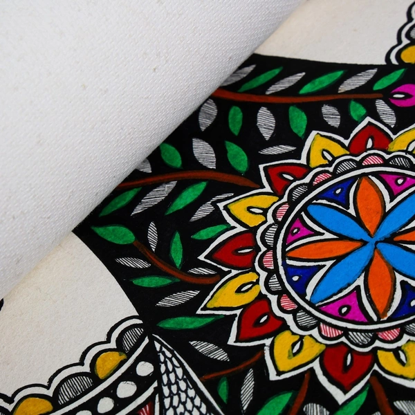Fairo.Store Madhubani Fish Mandala Painting - Intricate Handmade Artwork (32.2×24.2 inches)