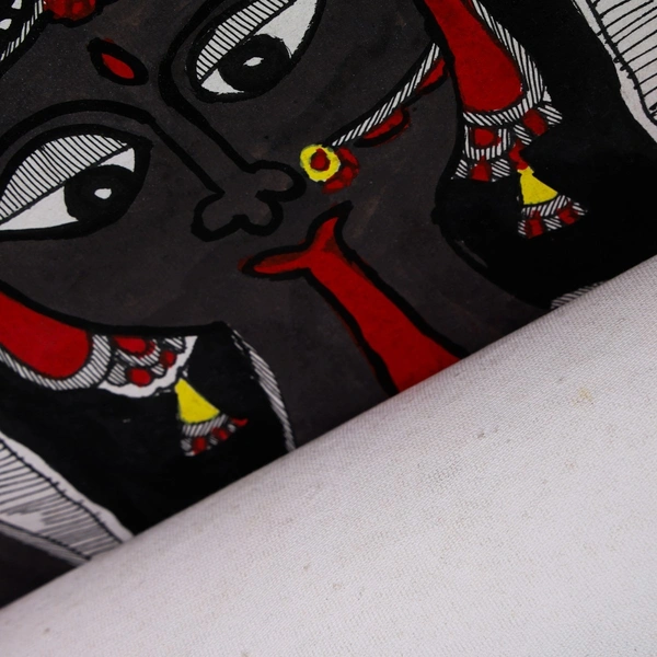 Maa Kali Madhubani & Mithila Painting - Traditional Indian Art - Unframed (32.2 x 24.2 inches)
