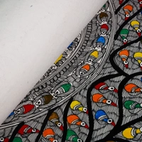   Madhubani Fishes and Trees Hand-painted Art Painting - Traditional Indian Art for Home Décor - Unframed (32.2 x 24.2 inches) - 32.2 x 24.2 inches