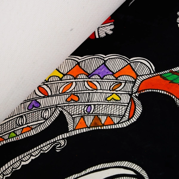 Fairo.Store Elephants In Colourful Traditional Wear - Madhubani Painting - Unframed (32.2 x 24.2 inches) - 32.2 x 24.2 inches