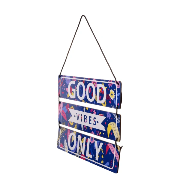 Palak Saxena Good Vibes Only Quote Wooden Wall Hanging | Living Room | Bedroom | Home Decor | Gifts | Wall Art For Hall - 9 x 11 inches.