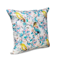 PALAK SAXENA Set of 5 Decorative Cushion Covers, 40 x 40 cm, Square Cotton Linen Nature PrintDecorative Cushion Covers with Hidden Zip, Single-Sided Print - 40 x 40 cm