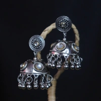 Elegant Silver Oxidized Ethnic Jhumka Earrings – Timeless Traditional jewellery for Women
