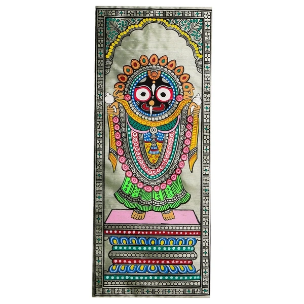  Lord Jagannath Pattachitra Painting   - Length 7.87 Inch x Height -3.94 Inch