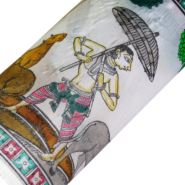  Painting Melodies of Joy Krishna’s Cows and Friends in Divine Music" - Length -7.87 Inch X Height 3.94