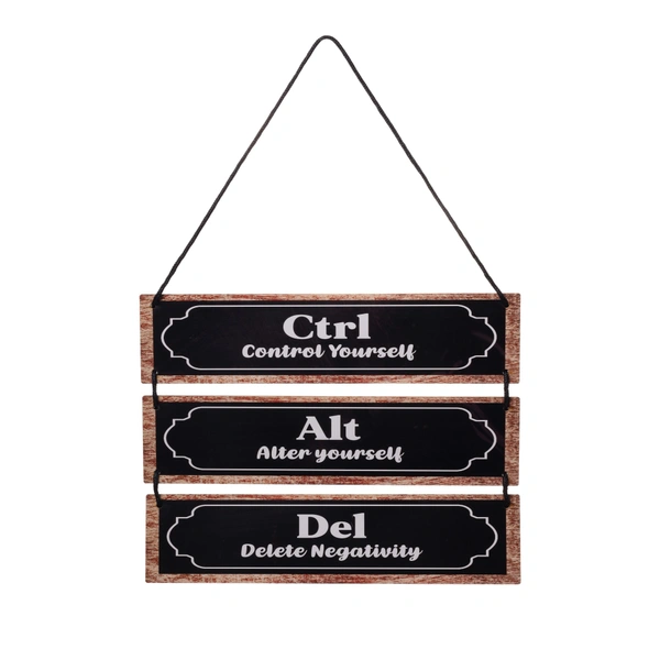 Palak Saxena 'Control Yourself' Office Wall Decor - Inspirational Wooden Wall Hangings - Motivational Wall Art with Sayings for Office,Home - 12x 11 inch