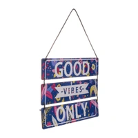 Palak Saxena Good Vibes Only Quote Wooden Wall Hanging | Living Room | Bedroom | Home Decor | Gifts | Wall Art For Hall - 9 x 11 inches.