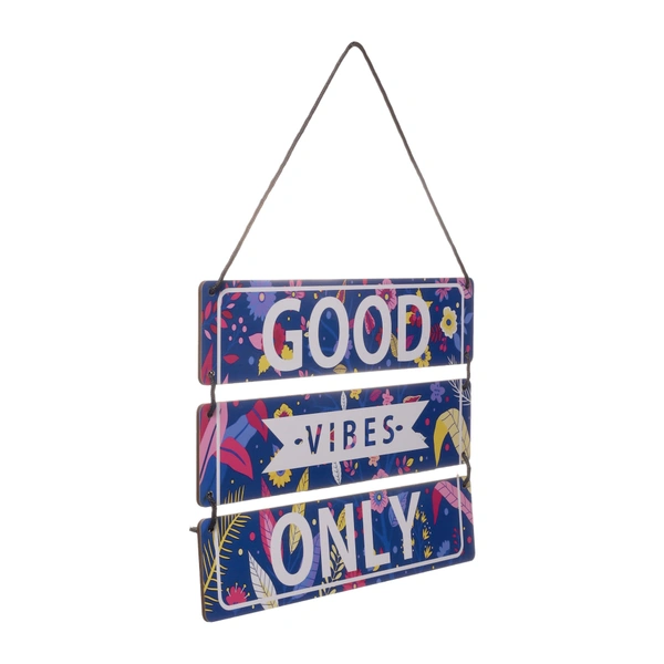 Palak Saxena Good Vibes Only Quote Wooden Wall Hanging | Living Room | Bedroom | Home Decor | Gifts | Wall Art For Hall - 9 x 11 inches.