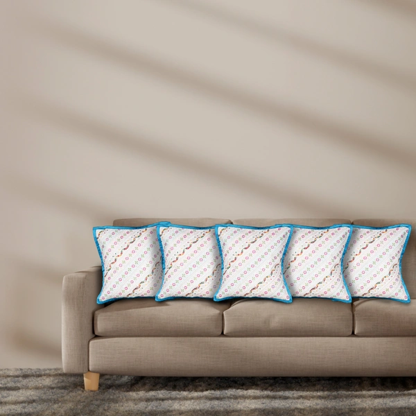 PALAK SAXENA Gujrati Style Decorative Boho Patch Cushion Covers Single-Sided - 40 x 40 CM, California