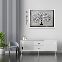  Madhubani Tree Wall Art - Exquisite Hand-painted Indian Art for Home Decoration - Ideal for Living Room, Bedroom, or Office - Unframed (32.2 x 24.2 inches) - 32.2 x 24.2 inches