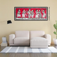  Lord Krishna Rasa Lila Pattachitra Painting - Length 7.87 Inch X Height 3.94