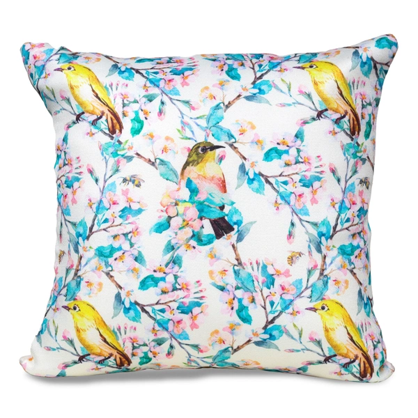 PALAK SAXENA Set of 5 Decorative Cushion Covers, 40 x 40 cm, Square Cotton Linen Nature PrintDecorative Cushion Covers with Hidden Zip, Single-Sided Print - 40 x 40 cm