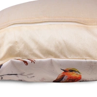 PALAK SAXENA Set of 5 Decorative Cushion Covers, 40 x 40 cm, Square Cotton Linen Nature PrintDecorative Cushion Covers with Hidden Zip, Single-Sided Print - 40 x 40 cm, White