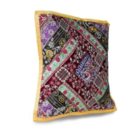 PALAK SAXENA Gujrati Style Decorative Beautiful Cushion Covers Single-Sided - 40 x 40 CM, Trendy Pink