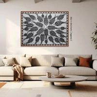  Fish Raas Madhubani Painting Unframed 32.2 x 24.2 inches - 32.2 x 24.2 inches