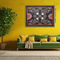 Fairo.Store Madhubani Fish Mandala Painting - Intricate Handmade Artwork (32.2×24.2 inches)