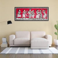  Lord Krishna Rasa Lila Pattachitra Painting - Length 7.87 Inch X Height 3.94