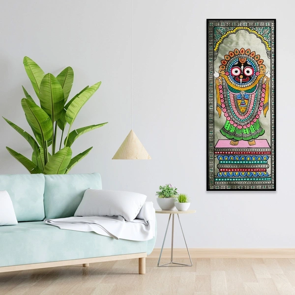  Lord Jagannath Pattachitra Painting   - Length 7.87 Inch x Height -3.94 Inch