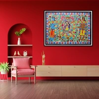 Fairo.Store Madhubani Handmade Doli Kahar Paper Painting - Vibrant Traditional Art - Unframed (32.2 x 24.2 inches) - 32.2 x 24.2 inches