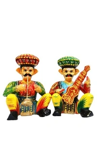 Palak Saxena PALAK SAXENA Toys & Handicrafts,Handcrafted Indian Musicians, Decorative Indian Band Set Traditional Decorative Showpiece - Standard