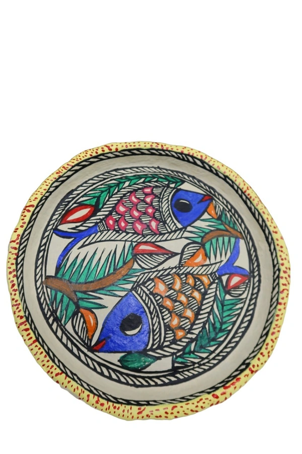  Madhubani Painted Paper Mache Plate