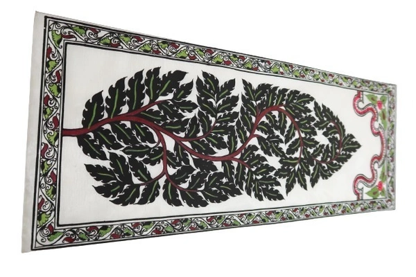 PALAK SAXENA Handmade designing tree (Leaf) Wall hanging Pattachitra Art Work on Tussar Silk for Home and Office Decoration Pattachitra painting Hand painted wall decor