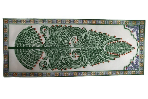 PALAK SAXENA Handmade designing tree (Leaf) Wall hanging Pattachitra Art Work on Tussar Silk for Home and Office Decoration Pattachitra painting Hand painted - 52L x 25W Centimeters