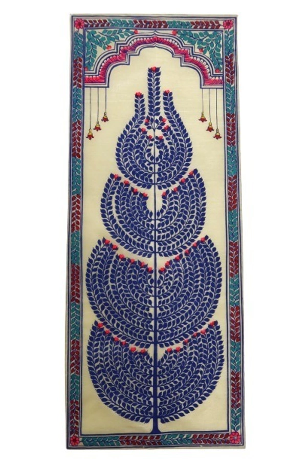 PALAK SAXENA Handmade designing tree (Leaf) Wall hanging Pattachitra Art Work on Tussar Silk for Home and Office Decoration Pattachitra painting Hand painted