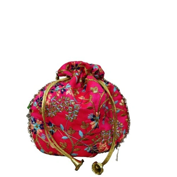 PALAK SAXENA  Stylish Beaded Potli Bag - Ethnic Drawstring Handbag for a Fashionable Look