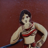 Palak Saxena Bamboo made Wall Photo frame, tribal lady image crafted by bamboo, 12x8 Inches - 12x8 Inches