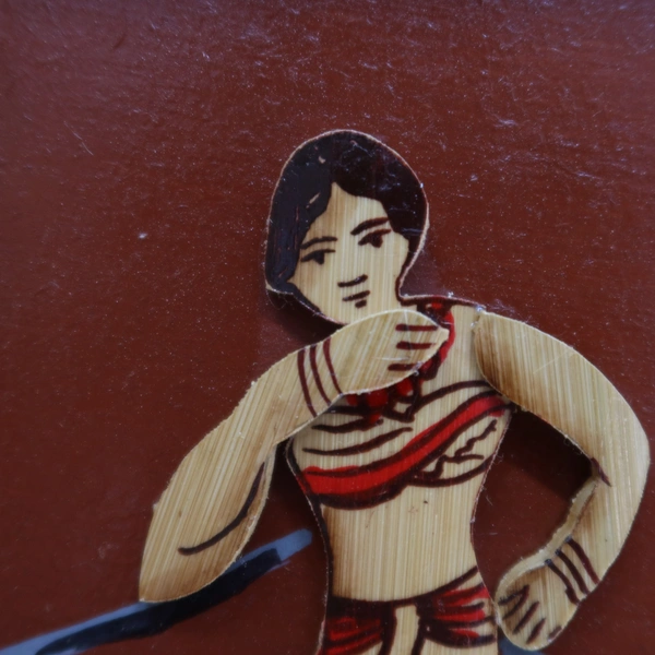 Palak Saxena Bamboo made Wall Photo frame, tribal lady image crafted by bamboo, 12x8 Inches - 12x8 Inches