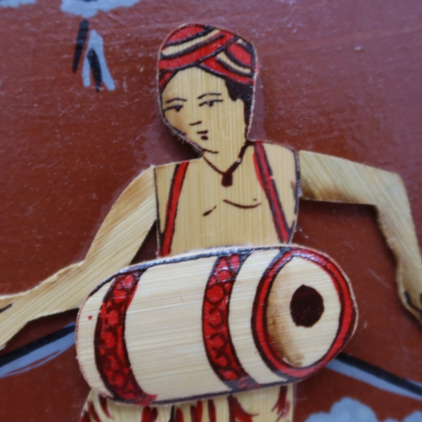 Palak Saxena Bamboo made Wall Photo frame, tribal lady image crafted by bamboo, 12x8 Inches - 12x8 Inches