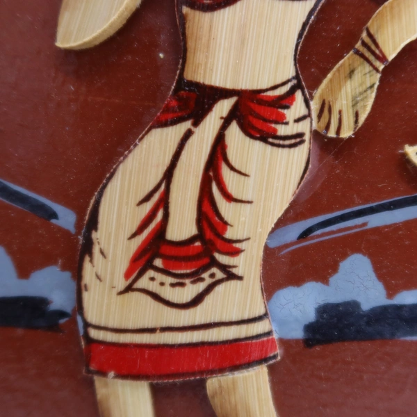 Palak Saxena Bamboo made Wall Photo frame, tribal lady image crafted by bamboo, 12x8 Inches - 12x8 Inches