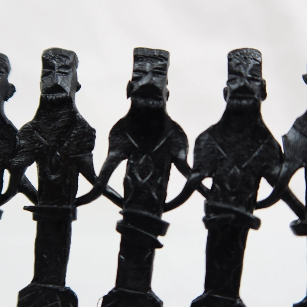 Palak Saxena  Antique Bastar Tribal Art Home décor | Handmade Showpiece Gifts - Table Decor, Corner Shelves & Office Decor Showpiece Handicraft - 5 Walking Tribals - Black - Standard