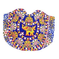 Royal Looking Cotton Traditional Ethnic Rajasthani Jaipuri Embroidered Hand bag/Purse for Girls Women (Blue Elephant) - 18x10x5 inch