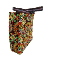 Palak Saxena Handmade Rajasthani Double-Sided Embroidery Multicolor Regular Tote Bag for Women - 18x10x5 inch