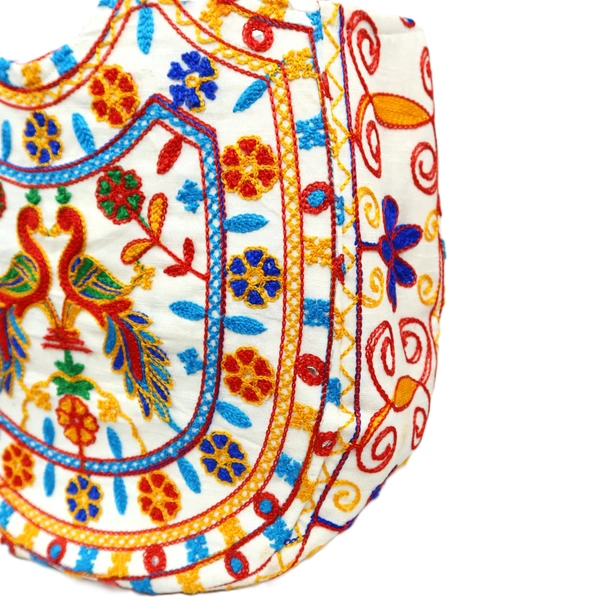 Palak Saxena Beautiful Rajasthani Ethnic Peacock Design Jhola Bag/Shoulder Handbags For ladies, Girls - 18x10x5 inch