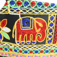 Palak Saxena Handmade Rajasthani Double-Sided Embroidery Multicolor Regular Tote Bag for Women - 18x10x5 inch
