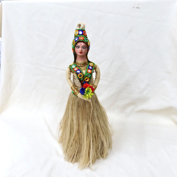 Charming Handcrafted Jute Doll – Eco-Friendly Rustic Décor Gift for Home & Festive Display  - 18 *8 inch