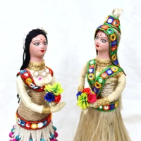 Handcrafted Pair of Jute Dolls – Eco-Friendly Rustic Décor for Home & Gift (Size: 8x8x8 Inches