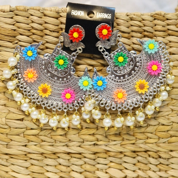 Boho Jhumka Jhumki Earrings For Women & Girls – Oxidised s For College, Gifting & Festive Look | Lightweight Fashion Danglers