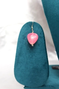 Pink Heart charm jewelry Set - Necklace & Earrings