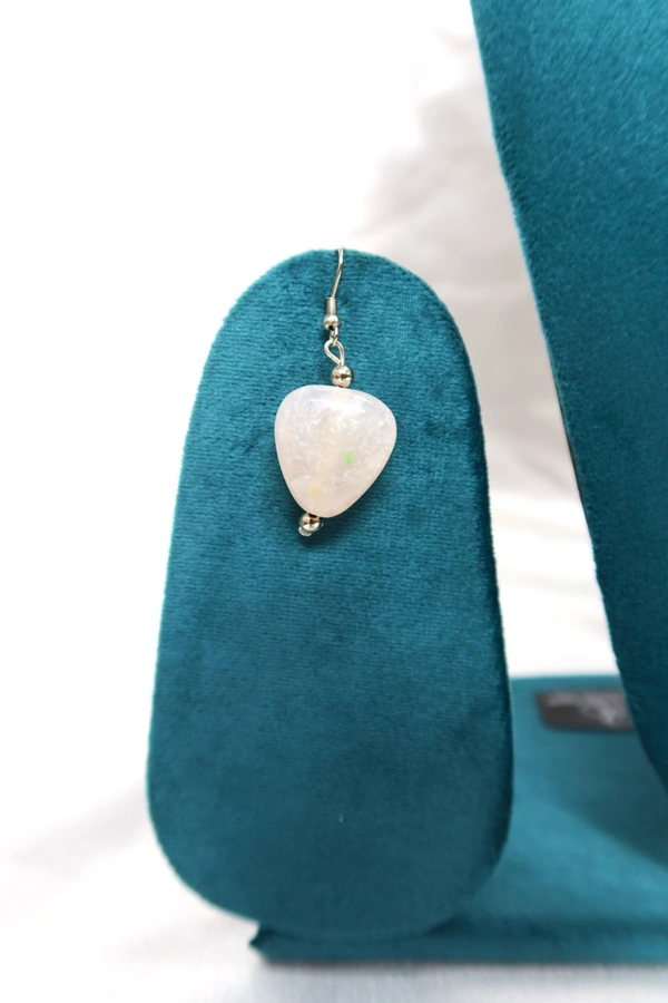 White Heart charm jewelry Set - Necklace & Earrings - White