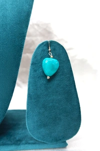 Blue Heart charm jewelry Set - Necklace & Earrings - Blue